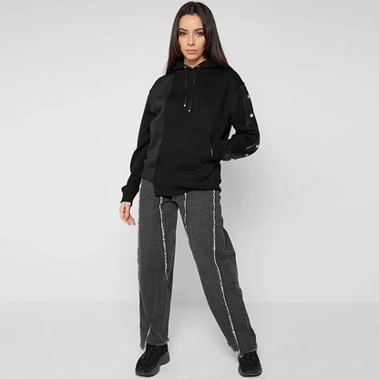 Aura Casual Straight Denim Tassel Autumn Pants