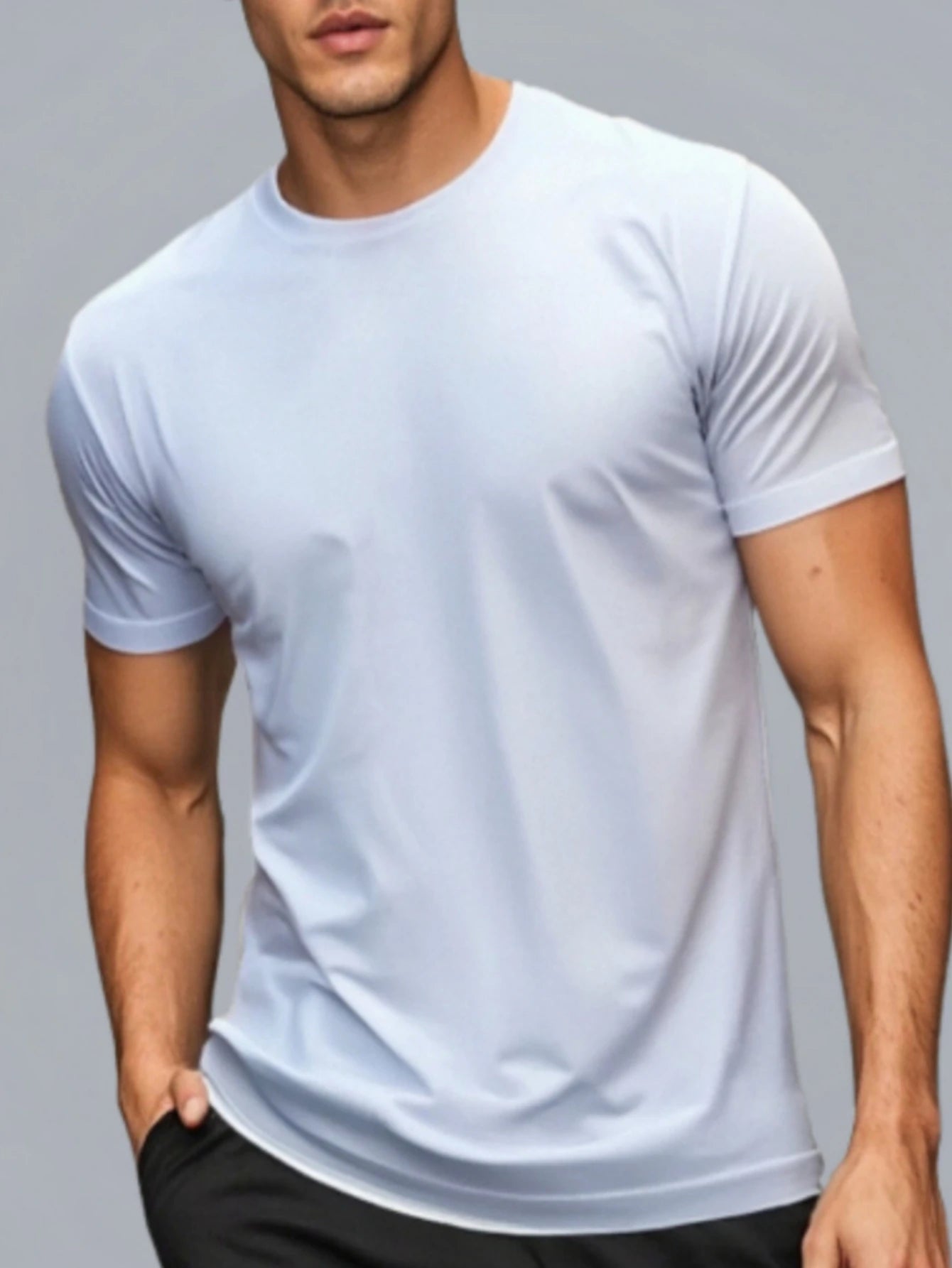 Aura Solid Color Short Sleeves Sporty T Shirt