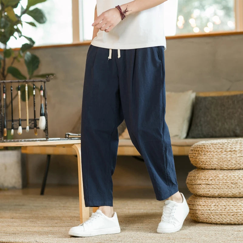 Aura Men’s Cotton Linen Casual Pants