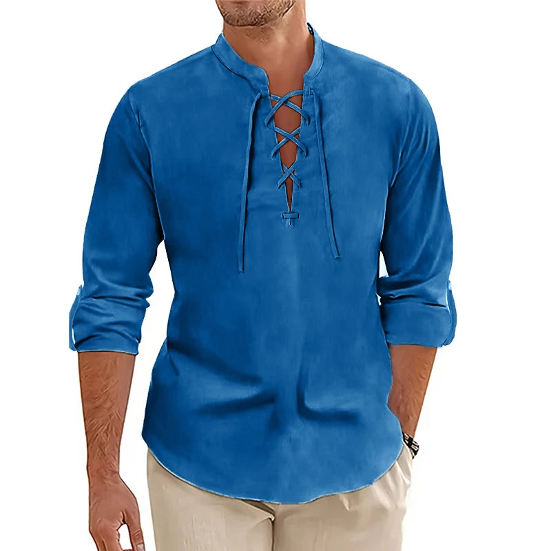 Aura Men’s Cotton Long-Sleeve Yoga Shirt