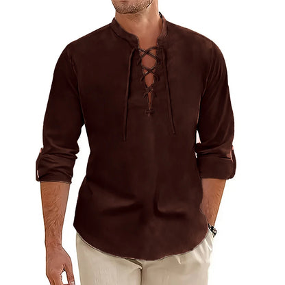 Aura Men’s Cotton Long-Sleeve Yoga Shirt