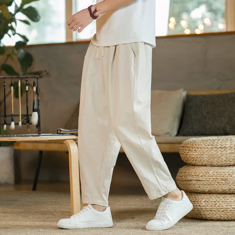Aura Men’s Cotton Linen Casual Pants
