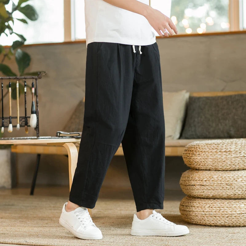 Aura Men’s Cotton Linen Casual Pants