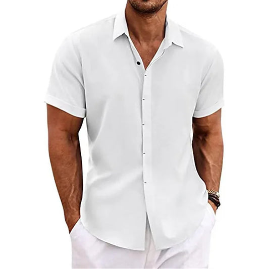 Aura Cotton Linen Short-Sleeve Shirt